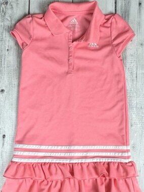 Adidas Girls Coral Athletic Dress Ruffles Size 6X